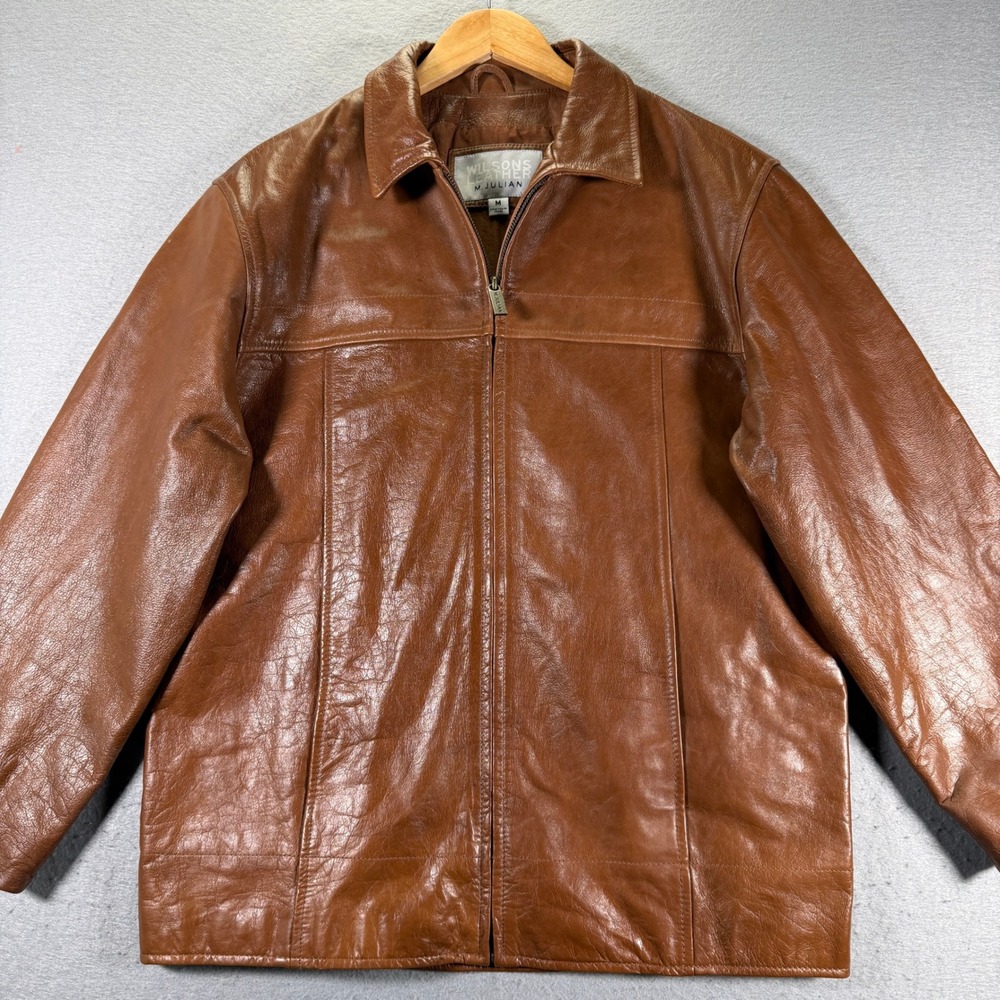 Vintage Wilsons Leather Mens‎ M Julian Brown Genuine Leather Jacket Size Medium